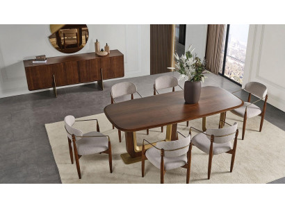 Modern Esszimmer Set Besteht aus Esstisch 6x Stühle Spiegel Anrichte