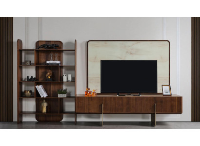 Wohnzimmer Set Besteht aus Bücherschrank TV Lowboard und TV Rahmen 3tlg