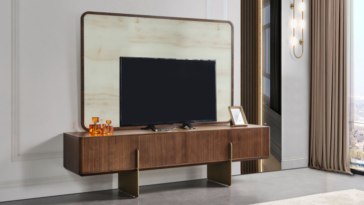 Wohnzimmer Set Besteht aus Bücherschrank TV Lowboard und TV Rahmen 3tlg