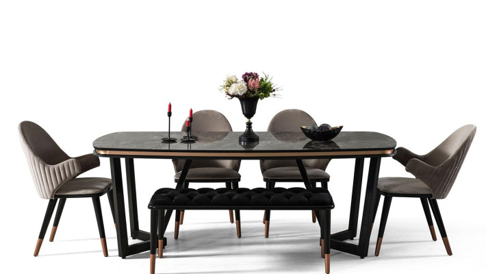 Luxuriös Esszimmer Set Besteht aus Esstisch und 4x Stühle Neuheit 5tlg.