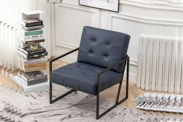  Sessel 1-Sitzer schwarz Textil Metallbeine Wohnzimmer Luxus Esszimmer