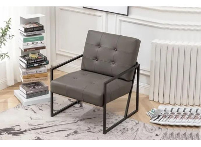  Wohnzimmer Sessel Dunkelgrau 1-Sitzer Metallbeine + Textilpolsterung