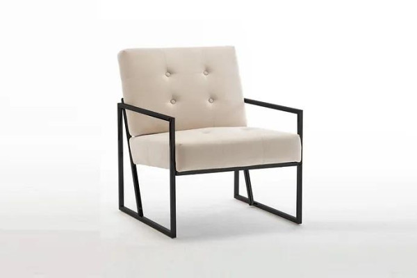  Beiger Textilsessel Wohnzimmer 1-Sitzer Relax Metallbeine Esszimmer