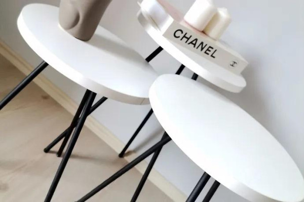  Wohnzimmer Couchtisch Beistelltisch Set 3x Modern Weiß MDF Metallbeine