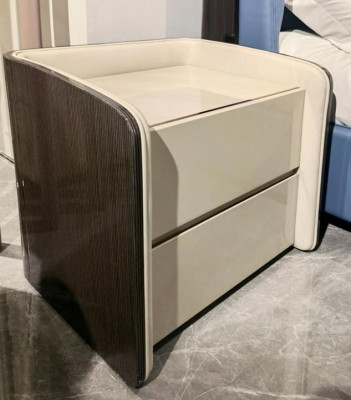 Schlafzimmer Set Bett 2x Nachttisch 3 tlg. Design Modern Luxus Betten Gruppe Neu