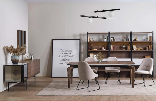 Esszimmer Set Luxus Stuhl 4 xStühle Essgruppe Garnitur Sideboard 10tlg