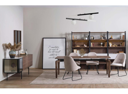 Esszimmer Set Luxus Stuhl 4 xStühle Essgruppe Garnitur Sideboard 10tlg