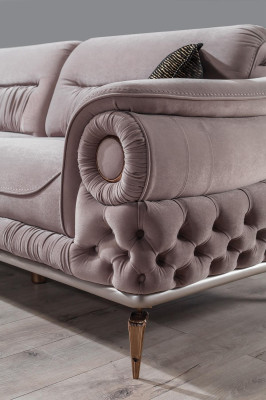 Stilvoller 3-Sitzer Wohnzimmer Rosa Luxus Couchen Polster Sitzmöbel Neu