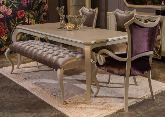 Design Esszimmer Set 8tlg Esstisch Stuhl Kommode Vitrine Hocker Holz