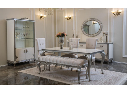 Esszimmer Set 9tlg Esstisch Stuhl Kommode Vitrine Spiegel Ess Tische Holz