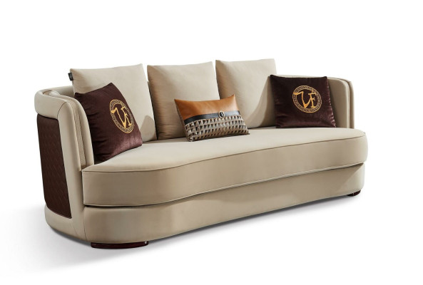 Wohnlandschaft Sofagarnitur 3+1+1 Sitzer Ledersofa Couch Garnitur