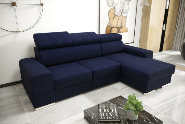 Wohnlandschaft Bettfunktion Stoff Ecksofa L-Form Sofa Couch Design Textil Sofas