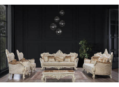 Sofagarnitur Couch Set Barock Rokoko Stil 4tlg. mit Couchtisch Möbel