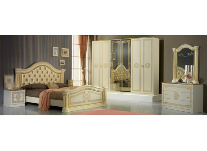 Schlafzimmer Chesterfield Leder Bett 6tlg Design Möbel Set Nachttisch Kommode