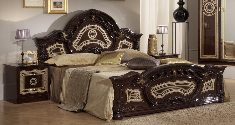 Design Schlafzimmer 6 tlg. Schlafzimmer Komplett Set Bett Nachttisch Kommode Neu