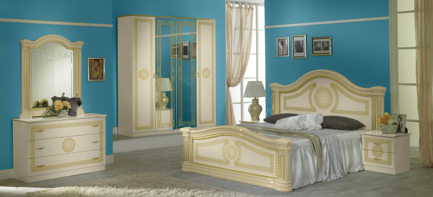 Luxus Schlafzimmer Klassisches Holz Bett Nachttisch 6tlg Design Möbel