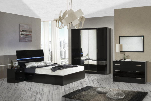 Schlafzimmer Set Komplett Kommode Bett Kleiderschrank Betten Nachtkonsole 6tlg.