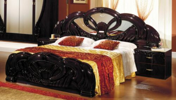 Schlafzimmer Set Design Modern Luxus Schlafzimmer Bett 2x Nachttisch 6 tlg. Holz