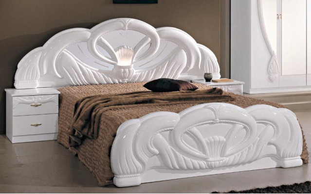 Schlafzimmer Set Modern Stil Holz Schrank Bett Luxus 6 tlg. Set Weiß Betten neu