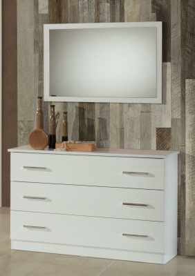 Schmink Tische Konsolen Tisch Side Board Zimmer Holz Spiegel + Kommode 2tlg. Set