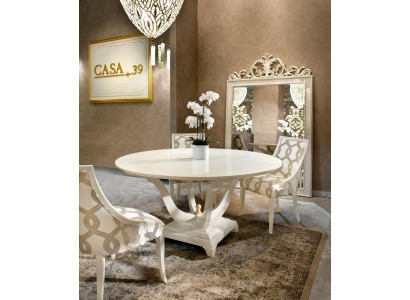 Design Rund Tisch 4x Sessel Stühle Ess Zimmer Sitz Polster Runde Tische Garnitur