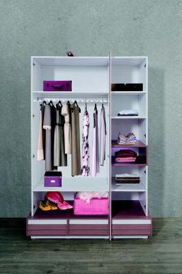 Kleiderschrank Holz Luxus Möbel Design Mädchen Kinderzimmer Rosa Neu