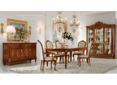 Luxus Essgruppe Esszimmer Esstisch Stuhl Vitrine Sideboard Set 8tlg