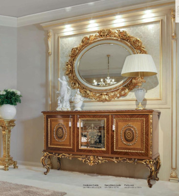 Luxus Sideboard Kommode Gold Schränke Holz Wohnzimmer Möbel Schrank
