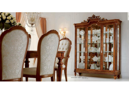 Vitrine Schränke Vitrinen Holz Luxus Wohnzimmer Möbel Schrank Braun
