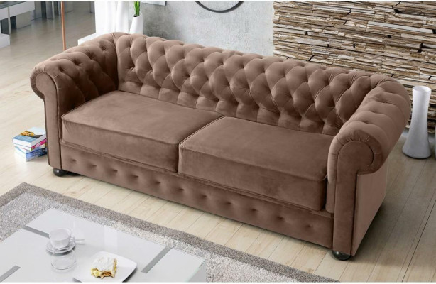 Design Sofa Couch 3 Sitzer Polsterung Leder Big Sofas Textil Chesterfield 