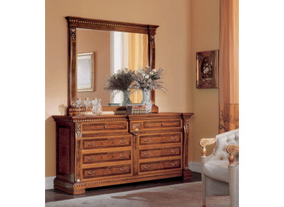 Gruppe Sideboard Spiegel Kommode Schränke Holz Möbel Braun Schlafzimmer 