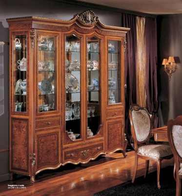 Vitrine Schränke Braun Groß Vitrinen Luxus Schrank Holz Wohnzimmer