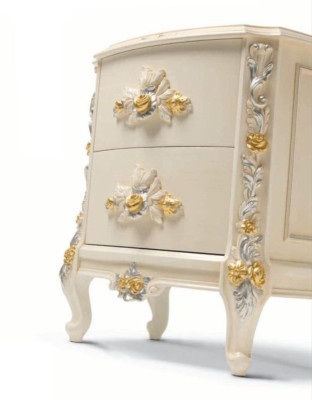 Nachttische Nachttisch Konsolen Beistell Tisch Nachtkonsolen Luxus Beige Barock