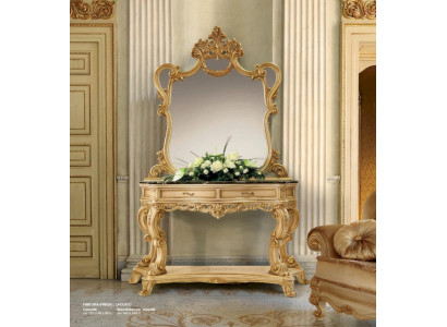 Garnitur Schminktisch Spiegel Konsolentisch Set Beige Schlafzimmer