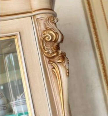 Luxus Vitrine Beige Farbe Perfekte Möbel für Wohnzimmer Holzvitrine