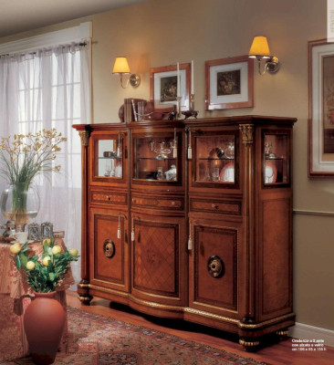 Schrank Kommode Schränke Sideboard Holz Wohnzimmer Möbel Braun Barock