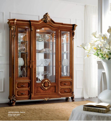 Vitrine Luxus Schränke Vitrinen Holz Wohnzimmer Möbel Schrank Braun