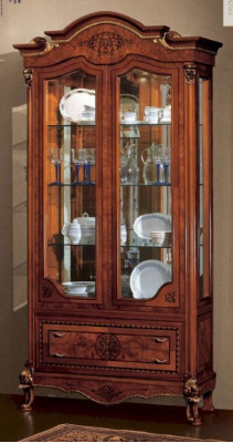 Vitrine Schränke Braun Vitrinen Luxus Schrank Glas Holz Wohnzimmer neu