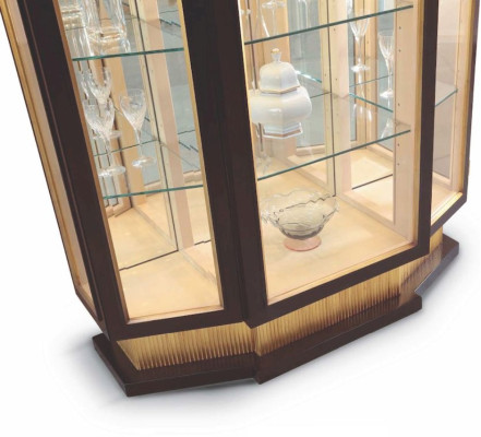 Vitrine Schränke Vitrinen Luxus Schrank Wohnzimmer Holz Schwarz Gold