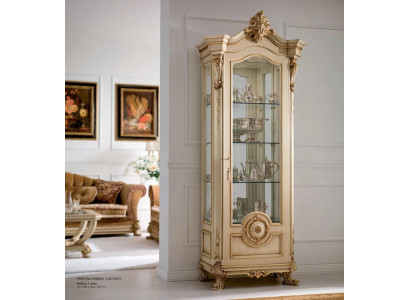 Vitrine Schränke Luxus Vitrinen Holz Wohnzimmer Möbel Gold Schrank