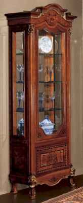Perfekt  Vitrine Braun Schränke Luxus Schrank Glas Holz Wohnzimmer