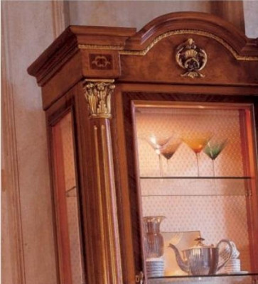 Vitrine Luxus Schränke Vitrinen Holz Wohnzimmer Möbel Glas Braun