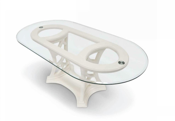 Esstisch Tisch Holz Essecke Esszimmertisch Esszimmer Glas Oval