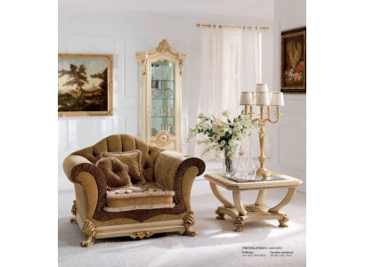 Sessel Luxus Sitzer Ohrensessel Stoff Braun Wohnzimmer Möbel Barock