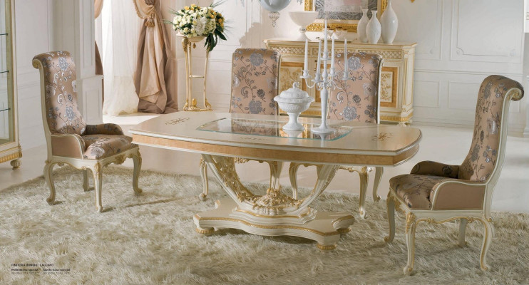 Luxus Esszimmerstuhl Stuhl Esszimmer Sessel Sitzer Stühle Holz Stoff Beige Sitz