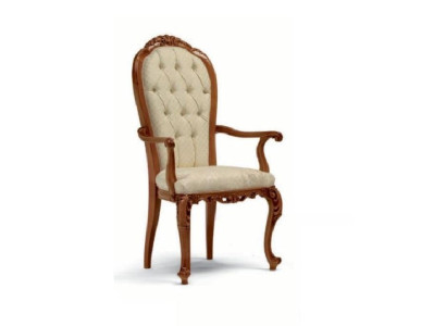 Stuhl Lehnstuhl Luxus Sessel Barock Rokoko Stühle Holz Braun Marzorati