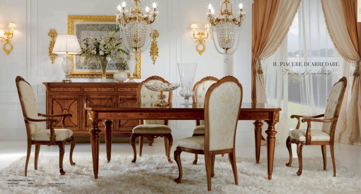 Stuhl Lehnstuhl Luxus Sessel Barock Rokoko Stühle Holz Braun Marzorati