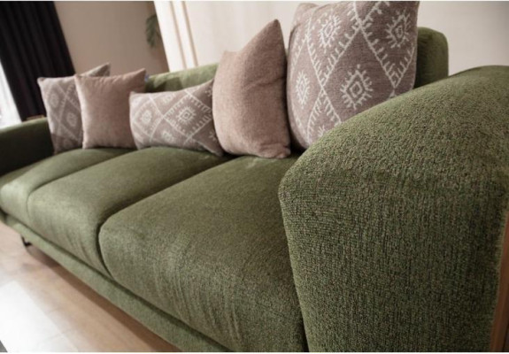 Grüner Wohnzimmer 4-Sitzer Luxus Viersitzer Polster Sofa Relax Couch