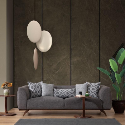 Wohnzimmer Sitzmöbel Stilvoller 3-Sitzer Modernes Holzgestell Edle Couch