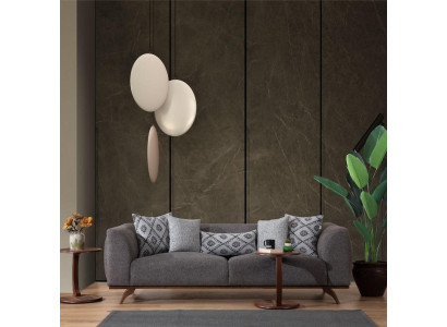 Wohnzimmer Sitzmöbel Stilvoller 3-Sitzer Modernes Holzgestell Edle Couch